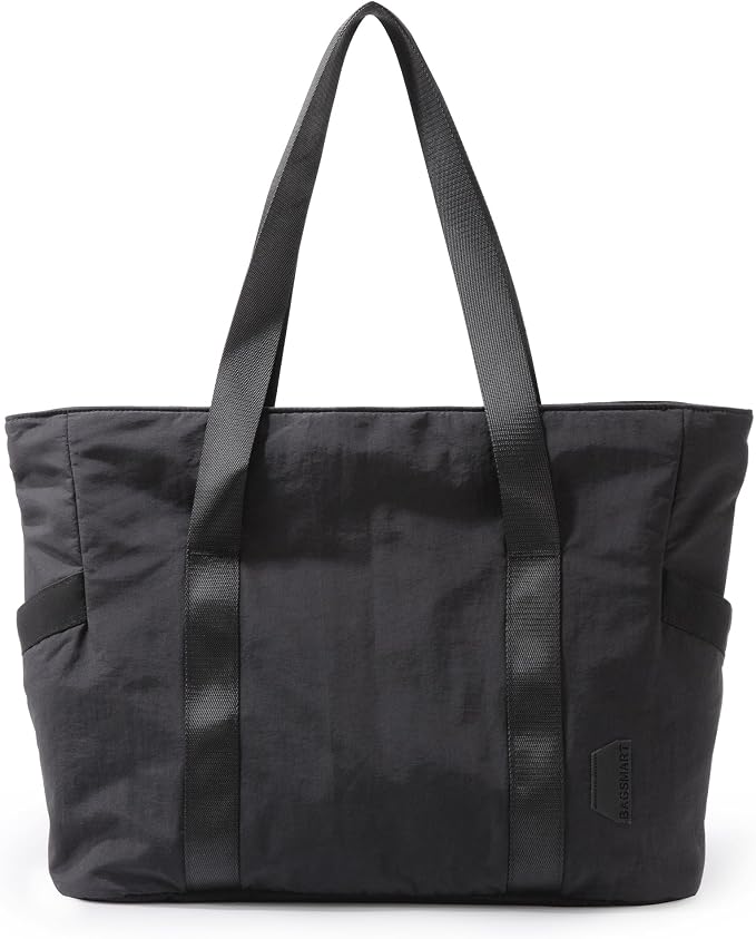 BAGSMART Tote Bag for Women, Tote Bag with Zipper Work Tote with Compartments Nurse Shoulder Hanbag for Travel, Gym