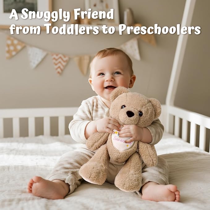 Custom Teddy Bear with Name Embroidery – Personalized Bear Plush Stuffed Animal for Toddlers Kids 1-10, Personalized Birthday for Baby Boys Girls(Brown)