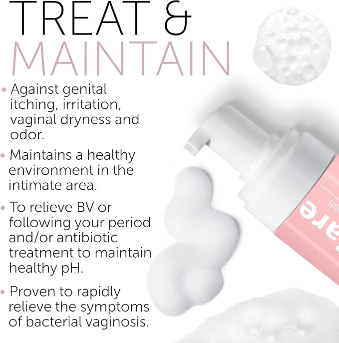 Terramed Just Think Comfort Feminine Wash | BV for Women | ph Balance Feminine Wash for Bacterial Vaginosis Symptoms Relief | Probiotic & Prebiotic Cleanser | Vaginal Dryness Hydration & Odor Control