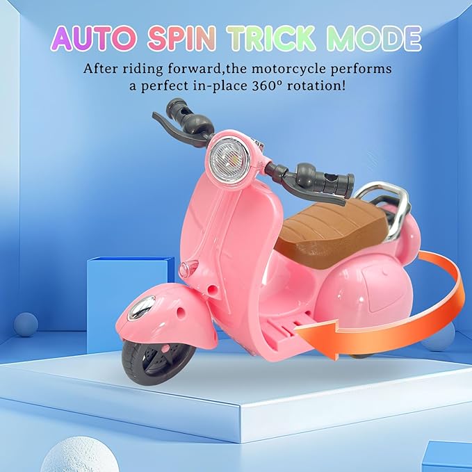 Accessories for 17cm Doll - Cute Doll Motorcycle Toy, Decor Desktop Ornaments for Dolls Collectors (Pink)