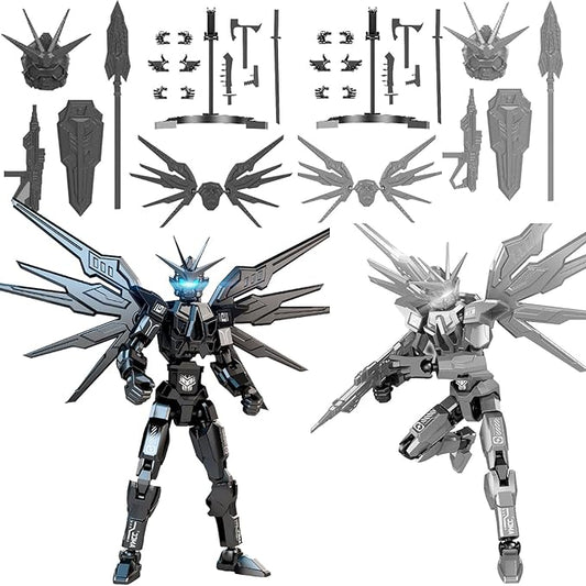 Already Assembled T13 Action Figure 2Pack, 3D Printed Multi-Jointed Movable,Desktop Decorative Toy,Nova 13 Action Figure for Collectors Desktop Decorations (Black Gray)