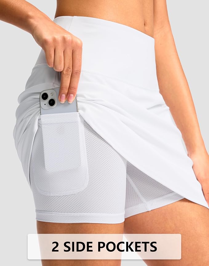 G Gradual 16"/18" Skorts for Women Golf Skirt with 2 Pockets Summer Casual | Built-In Shorts, High Waist, Soft 4-Way Stretch, Breathable Mesh Liner, Tennis Pickleball Athletic Wear, Easy To Match