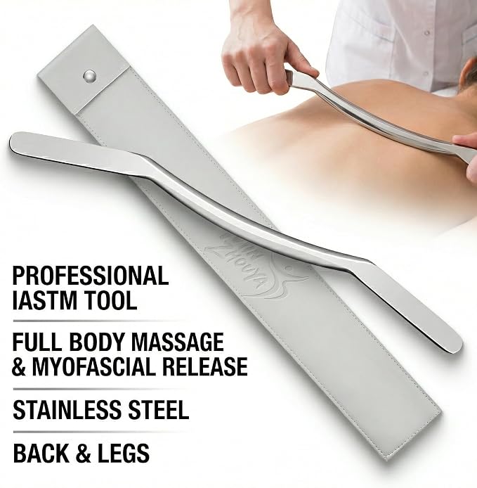 Muscle Scraper Tool Stainless Steel, Gua sha Tool Set for Full Body, Metal Myofascial Release Tool, Scraping Tool Physical Therapy Equipment, Deep Tissue Massager Fascia Scraper (Bow Scrapper)