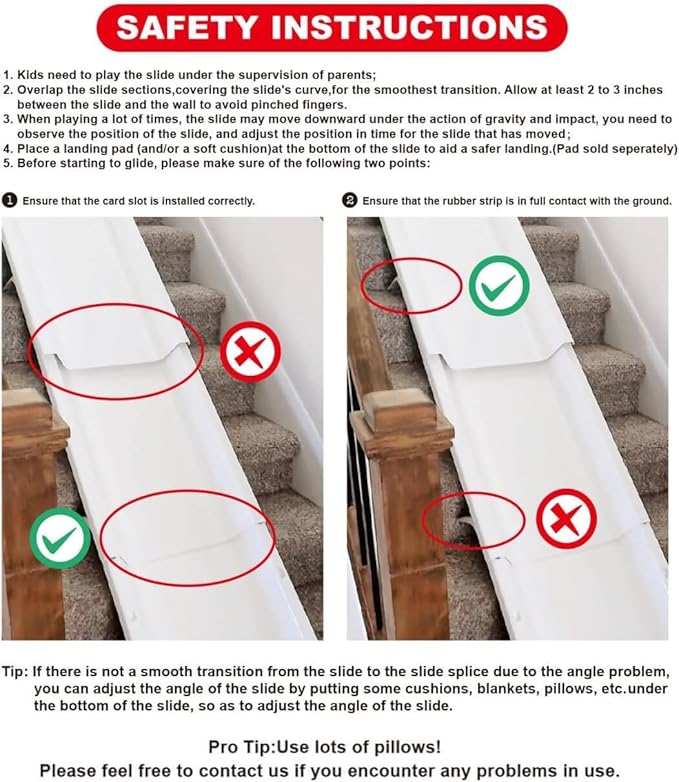 Upgraded Version 4 Pack Staircase Slide,Compatible with 90% Staircase, Stair Mounted Kids Indoor Home Staircase Slide