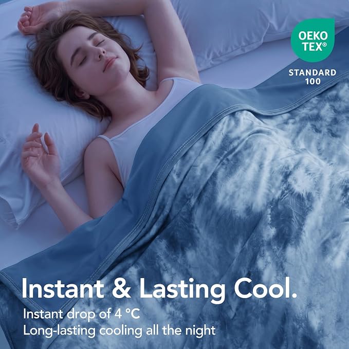 Cooling Blanket King Size 90"x104" for Hot Sleepers | Cold Summer Soft Blanket for Bed Couch and Travel Absorbs Heat Q-Max>0.35 Cool Lightweight Throw for Night Sweats Menopause
