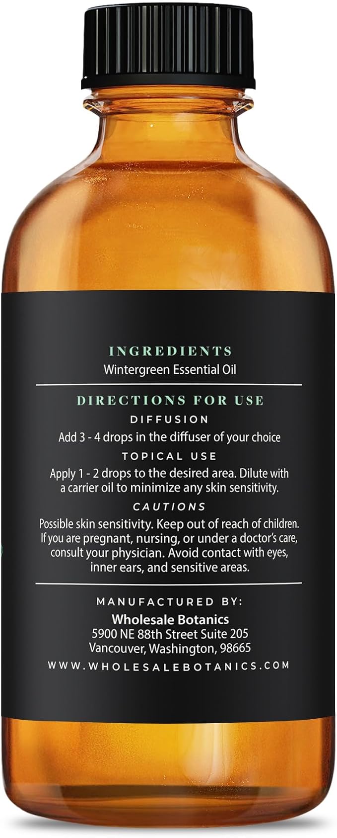 Wintergreen Essential Oil by Wholesale Botanics | Premium Grade 100% Undiluted Essential Oil | for Aromatherapy, Soaps, Lotions, & Candles | Vegan & Cruelty Free (16 Fl Oz)