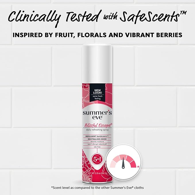 Summer's Eve Blissful Escape Daily Refreshing Feminine Spray, 2 oz (Pack of 2)