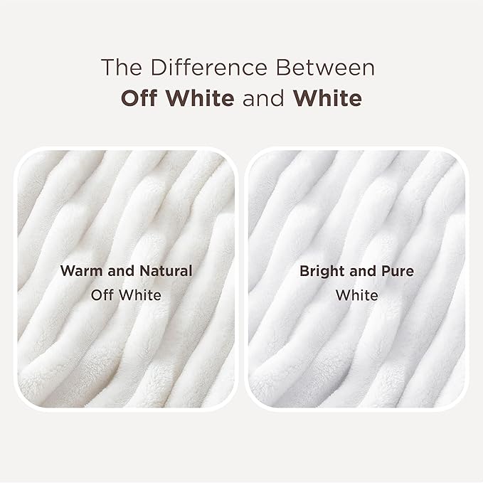 Bedsure GentleSoft Full Size Blanket for Bed - Cozy Soft Blankets for Women, Cute Large Fleece Throws for Girls, Off White, 84x90 Inches
