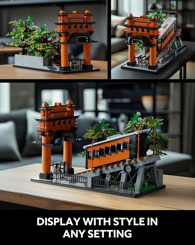 Nifeliz Flight Railway Building Set, Vintage Cable Car Railway Display Model for Décor, Memorable Festival Gift for Adults (2,892 PCS, NF10294)