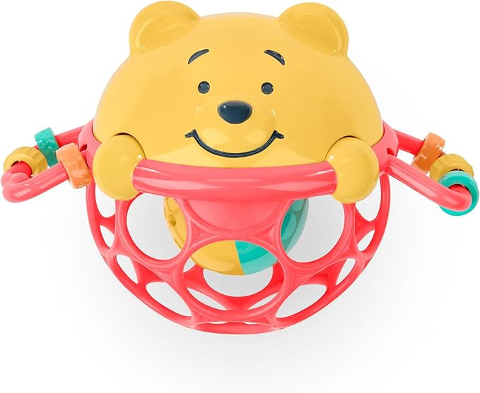Bright Starts Disney Baby Winnie The Pooh Jingle & Shake Rattle Toy by with Easy-Grasp Oball Technology, Unisex, Newborns & Up