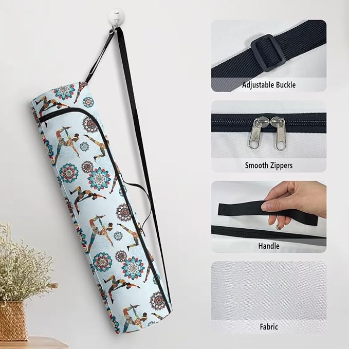 Yoga Mat Bags for Women Lightweight Gym Bag with Strap Full Zip Yoga Accessories