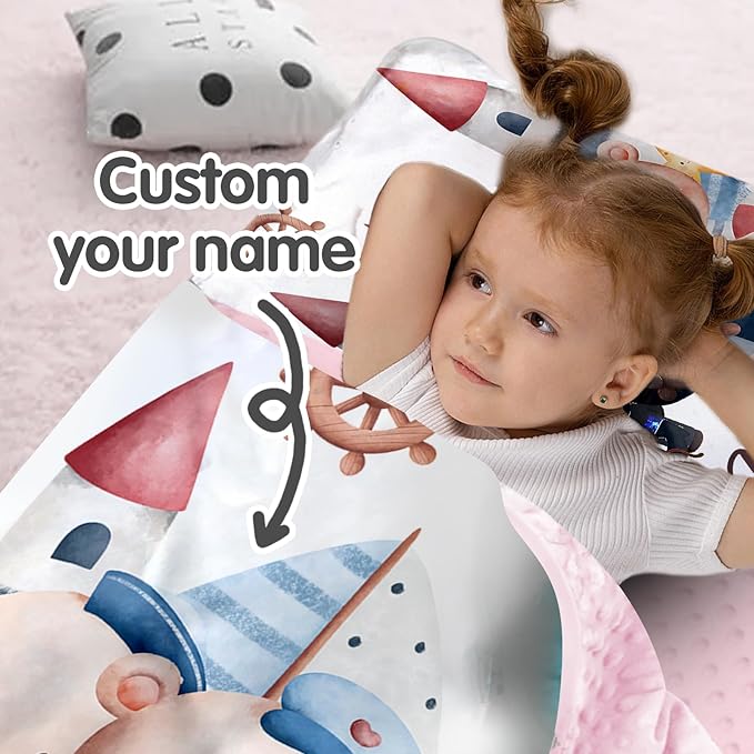 Personalized Toddler Nap Mat for Girls – Custom Name Kids Nap Mat – Daycare Sleeping Mats with Removable Pillow and Soft Minky Dot Blanket for Preschool, Travel, Kindergarten