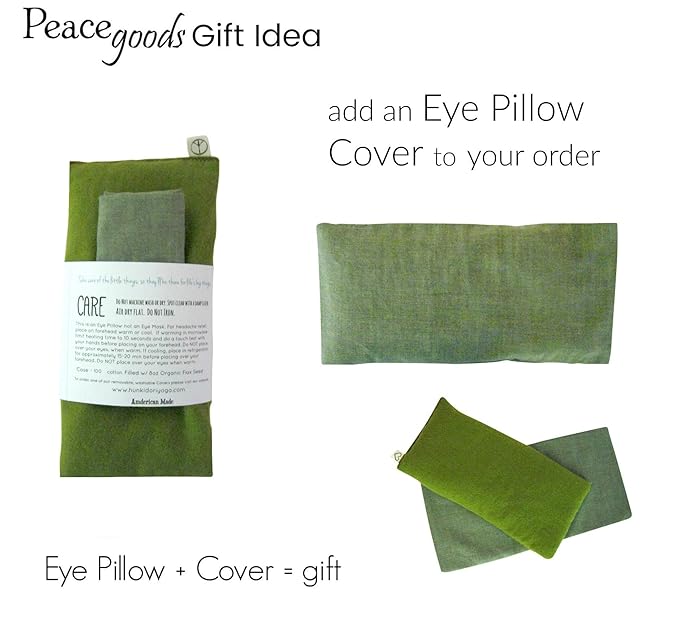 Unscented Flax Eye Pillow - soft & soothing cotton naturally calming colors - weighted yoga massage headache sleep made USA - pink purple maroon berry
