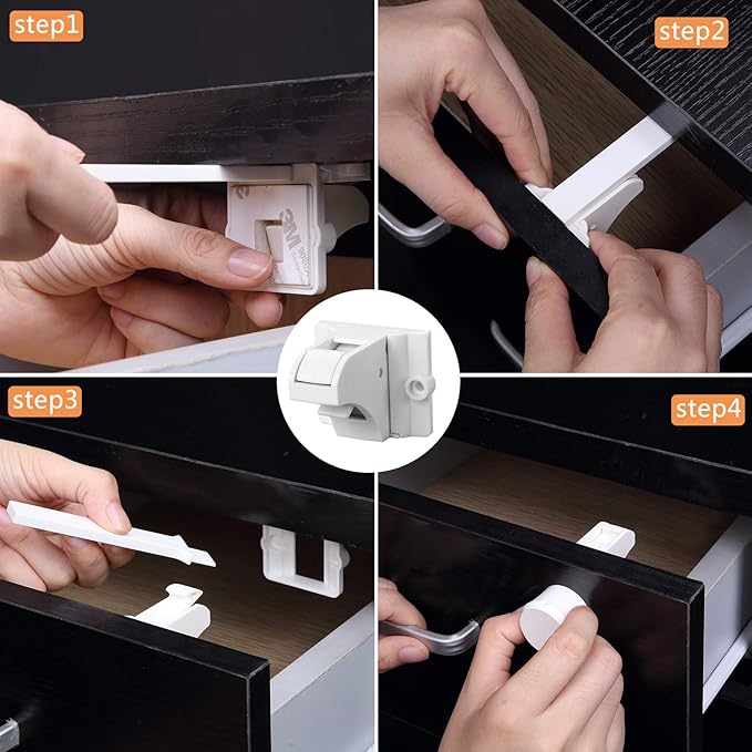 Vmaisi Baby Proofing Magnetic Cabinet Locks (9 Locks and 2 Keys)