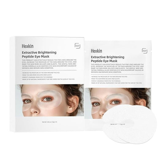 Eye Patches for Puffy Eyes and Dark Circles – Firming Collagen Eye Mask for Women, Under Eye Serum with Centella & Glutathione, Korean Skincare, U-Shape Design, 10 Pairs