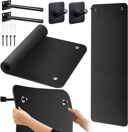 Briwooody Hanging Yoga Mat, Exercise Mat Non Slip Thick for Women and Men, Tear-resistant Fitness Pad with Reinforced Holes for Home Gym, Yoga, Pilates,stretching