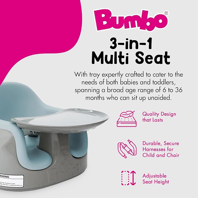 Bumbo 2 Pack 3-in-1 Multi-Seat for 6 to 36 Months, Travel Baby Feeding & Play Floor Seat, All-in-One Portable Booster with Tray & Toddler High Chair, Breige/Desert Mirage