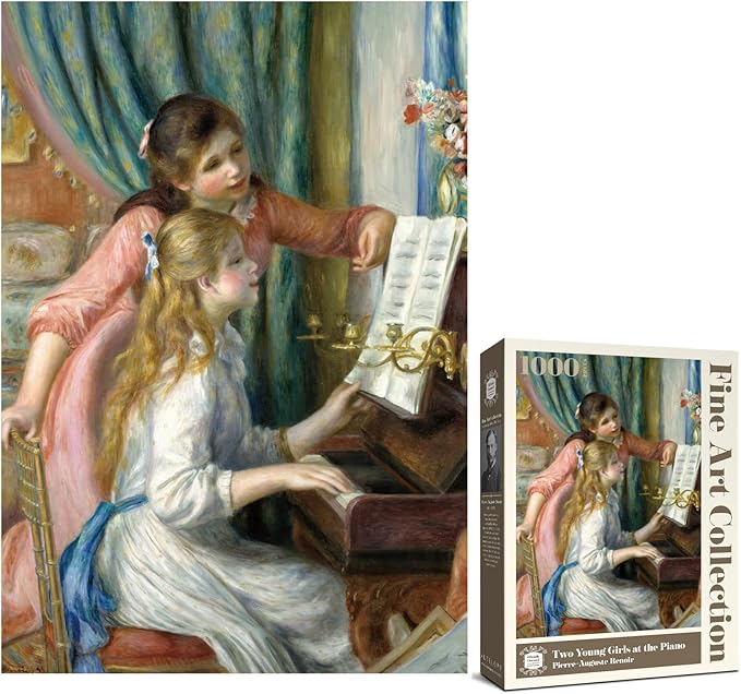 Antelope - 1000 Piece Puzzle for Adults, Two Young Girls at The Piano, by Pierre-Auguste Renoir, 1892 - Officially Licensed, Jigsaw Puzzles 1000 Pieces, High Resolution, Matte Finish, No Dust