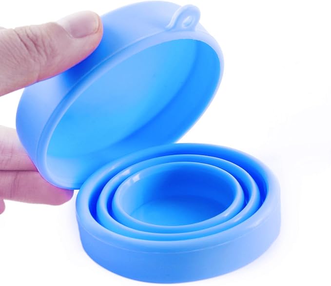 Menstrual Cup Sterilizer Cleaner, LUCKY CLOVER Collapsible Silicone Cup Foldable Sterilizing Cup for Menstrual Cups and Storing Your Diva Cup - Foldable for Travel(Blue)
