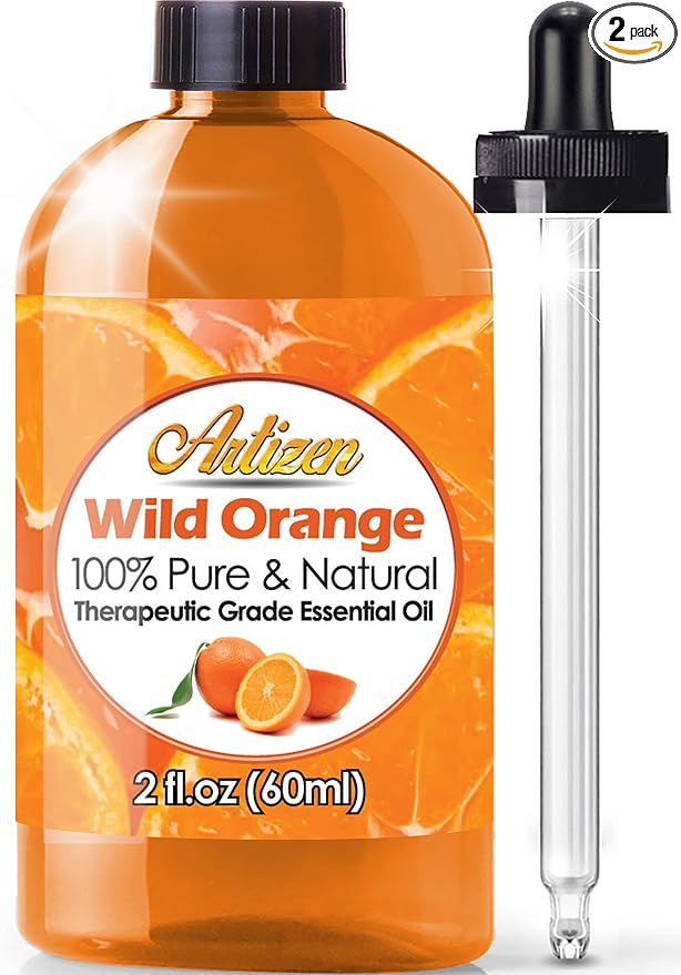 Artizen Wild Orange Essential Oil (100% Pure & Natural - Undiluted) Therapeutic Grade - Huge 2oz Bottle - Perfect for Aromatherapy, Relaxation, Skin Therapy & More!