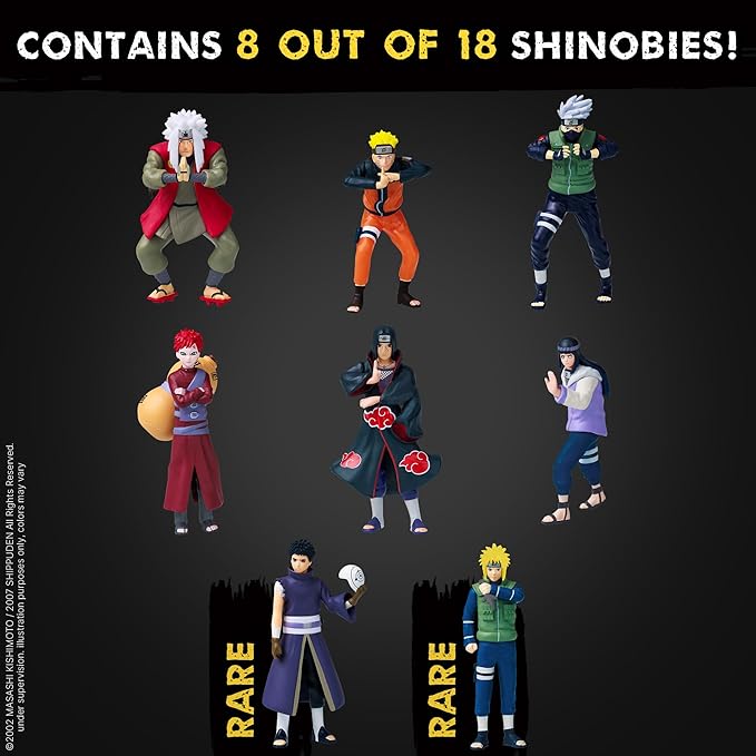 Naruto Shippuden Collectible Mini Figures 8-Pack Deluxe Box – Multiple Assortments with Naruto, Sasuke, Kakashi, Itachi & More Characters (Assortment A)