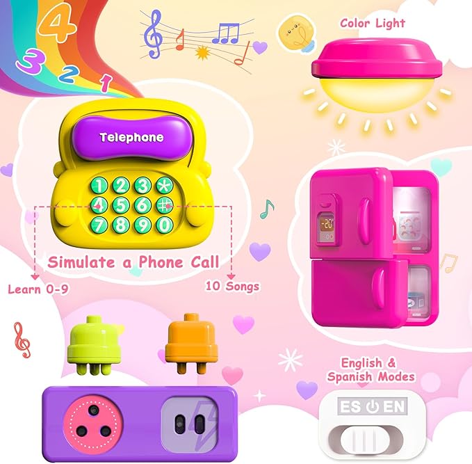 Busy Board for 1-2 Year Old Girl Gift,Musical Toys for Toddlers 1-3 Year,Educational Fine Motor Baby Toys for 12 18 Months,Perfect for Preschool or Travel,Birthday Gift for 1+Year Old Girl