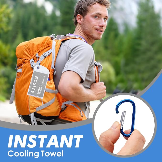 CSITE 8 Pack (47"x12") Cooling Towels for Neck and Face Bulk, Ice Towel for Hot Weather, Soft Breathable Chilly Gym Towels, Microfiber Towel for Work Out, Yoga, Running, Camping & More Activities