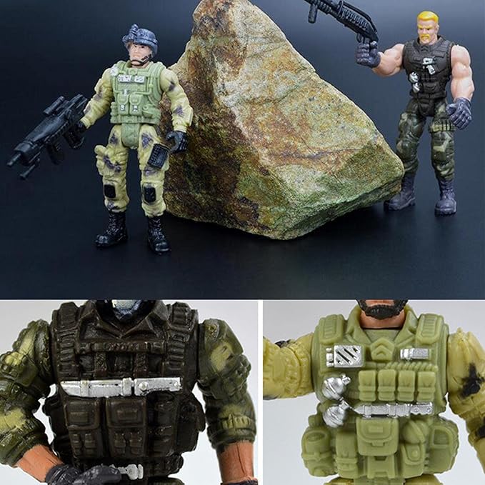 Army Men and Zombie Action Figure Toys Realistic Battle Scene Playset Collections Christmas Halloween Toys Gifts Decoration for Boys Adults Kids (12PCS) (Green)