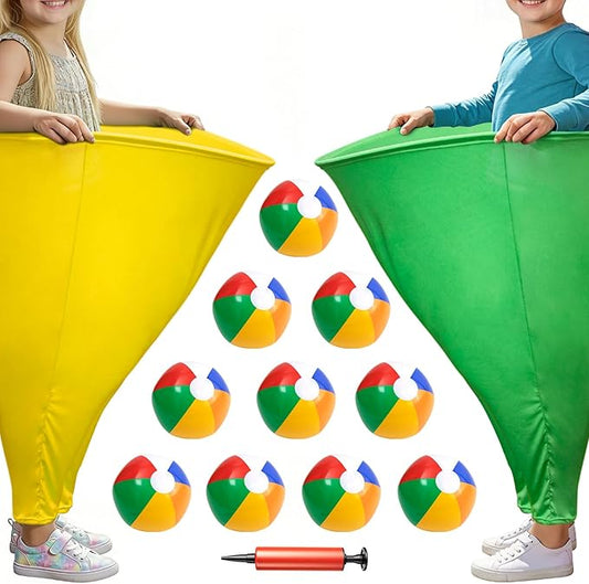 Granny Pants Yard Game, Outdoor Game with Bouncy Ball and Air Pump, Team Relay Family Reunion Party Field Game
