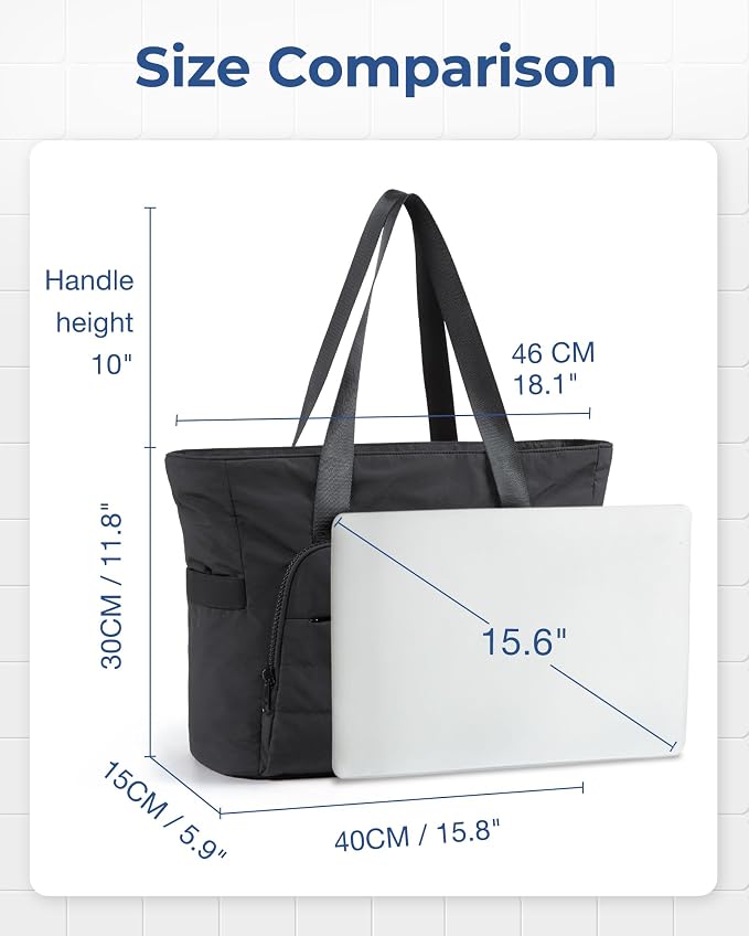 BAGSMART Tote Bag for Women, Lightweight Tote Bag with Yoga Mat Strap, Quilted Handbag for Daily, Work, Gym