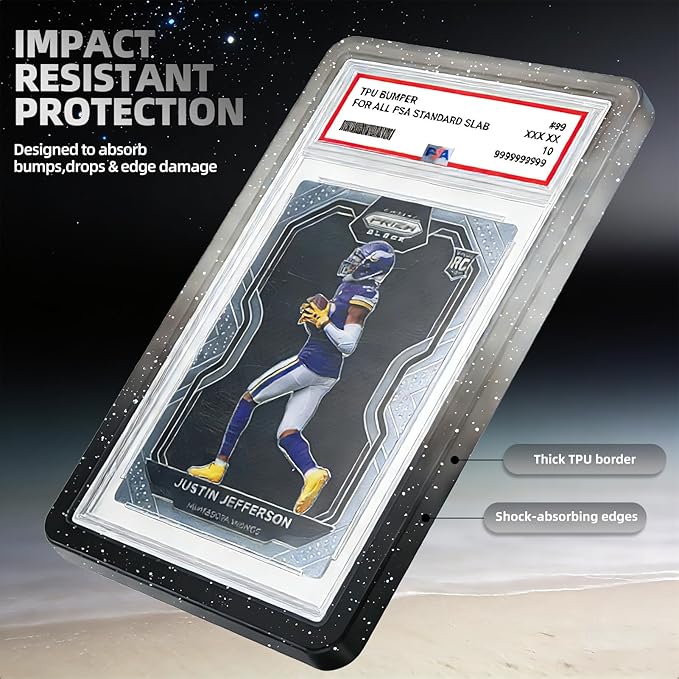 NAKIS Slab Guard for PSA Graded Cards, 1 Pack TPU Slab Protector Graded Bumper Guard for PSA Graded Card Only, Gradient Color Glitter Limited Edition, COLOR5