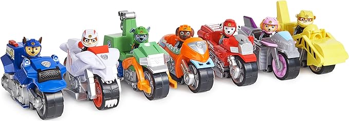 Paw Patrol, Moto Pups Skye’s Deluxe Pull Back Motorcycle Vehicle with Wheelie Feature and Toy Figure