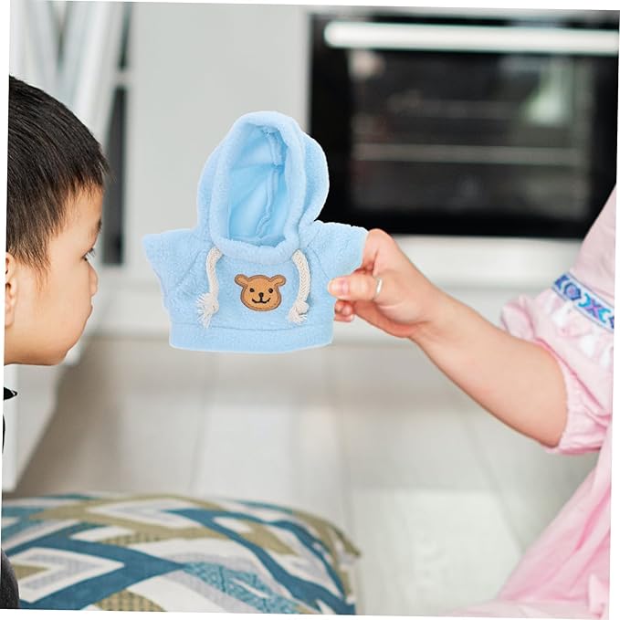 2pcs Small Plush Bear Costume Stuffed Animal Outfit Doll Hooded Sweater Clothes Tee Hoodie Cute Tiny Clothes DIY Toy for 20cm Bears