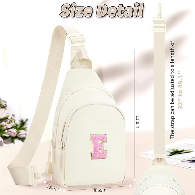 Birthday Gift for 5 6 7 8 9 10 11 12 13 14 15 16 Year Old Girls Fanny Pack Crossbody Bags for Women,Cute Trendy Stuff - Cream,E