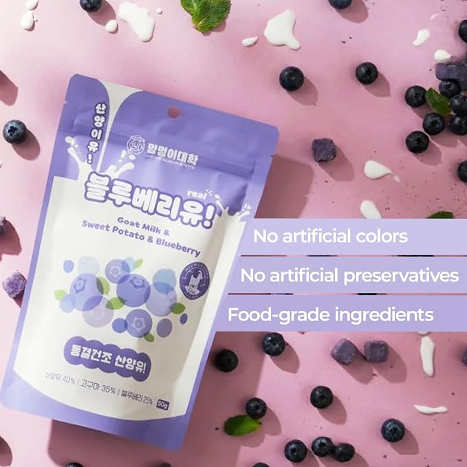 Freeze-Dried Goat Milk Dog Treats, Blueberry, 1.76 oz
