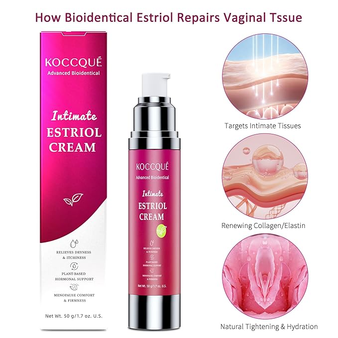 Estriol Cream for Women Menopause Relief: Bioidentical Estrogen Vaginal Cream - for Hot Flashes/Vaginal Dryness/Vulva Itch/Sleep Issues - 50ml