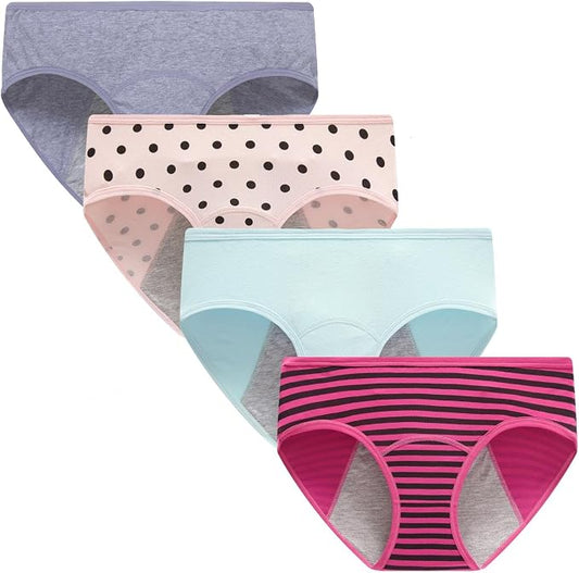 Demifill Teen Girls Period Underwear Cotton Soft Women Panties For Teens Briefs