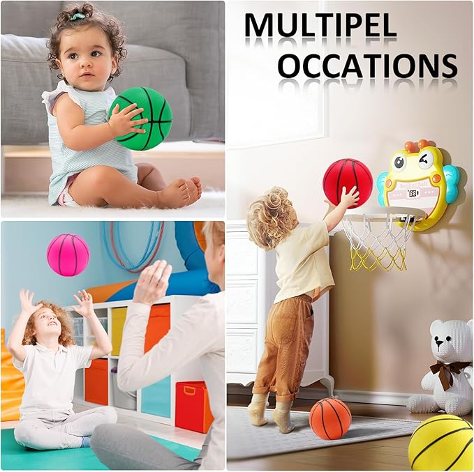 42Pcs 6" Mini Basketball Set, PVC Small Basketballs for Over The Door Hoop Games, Party Favors, Indoor Outdoor Play, Adults Kids, Pool Beach, Colorful