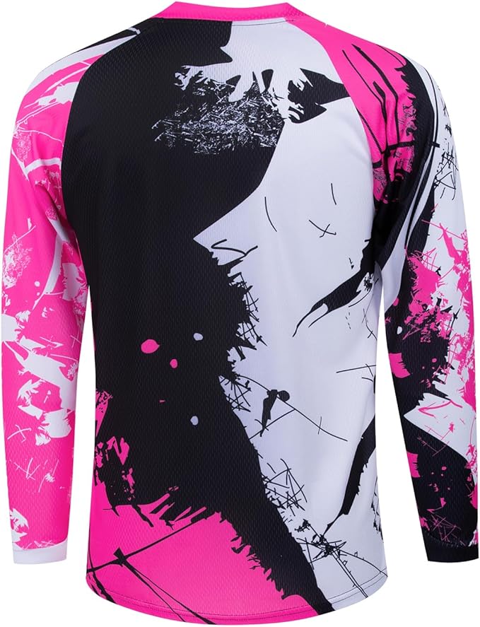 Kids Cyling Jersey,Youth Dirt Bike Jersey Boys Bicycle Shirt Girls Motorcycle Motocross Long Sleeve Off-Road Downhill Tops