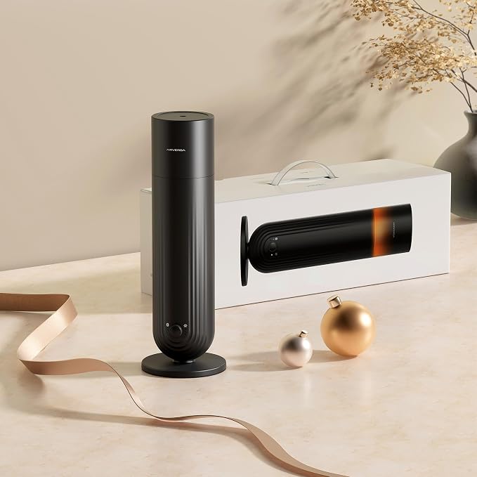 Airversa U1 Smart Tower Waterless Essential Oil Diffuser for Room, Black | Up to 1200 sq ft, App Control, Cold Air, 120mL, DC-12V/1A Plug in Wall, Smart Scent Air Machine, For Home & Commercial Spaces