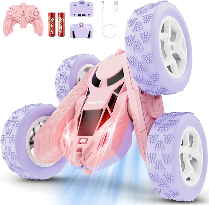 cosone RC Stunt Car Remote Control Cars with Lights Double-Sided Driving Indoor Outdoor Toys Gifts Presents for 6 7 8 9 10 11 12 Year Old Kids Boys Girls