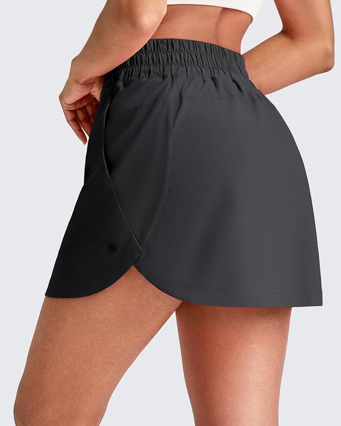 G4Free A Line Golf Skirts for Women 15'' Elastic High Waisted Tennis Skort | with 4 Pockets, Built-in Shorts, Dolphin Hems, Lightweight, Quick-dry, Breathable, Vibrant Colors, Athletic & Casual