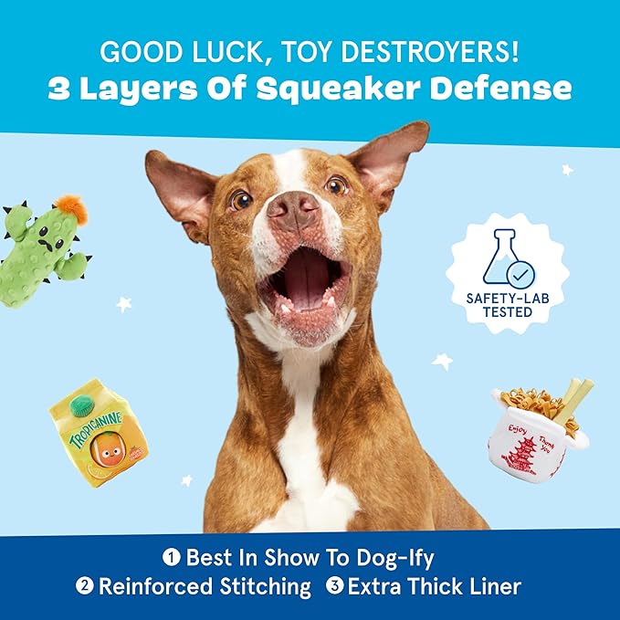 Barkbox Sheila Sugar Glidah Plush Toy for X-Small Dogs – 2-in-1 Squeaky & Crazy Crinkle Fun – Perfect for Fetch, Tug, and Interactive Playtime