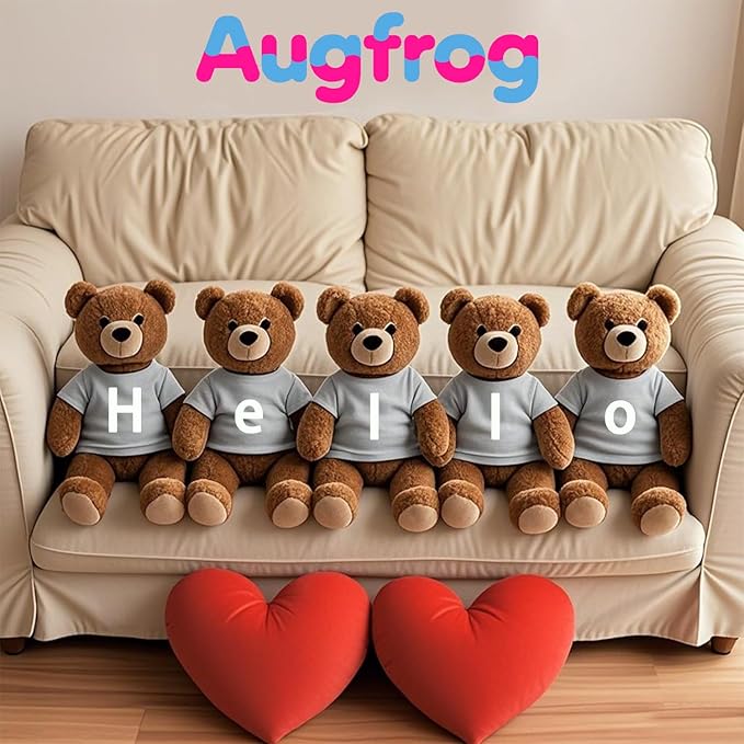 8 - Pack Gray Blank T - Shirts for 17 - 18 Inch Bears | Thick DIY Stuffed Animal Canvas Clothes (Gray)