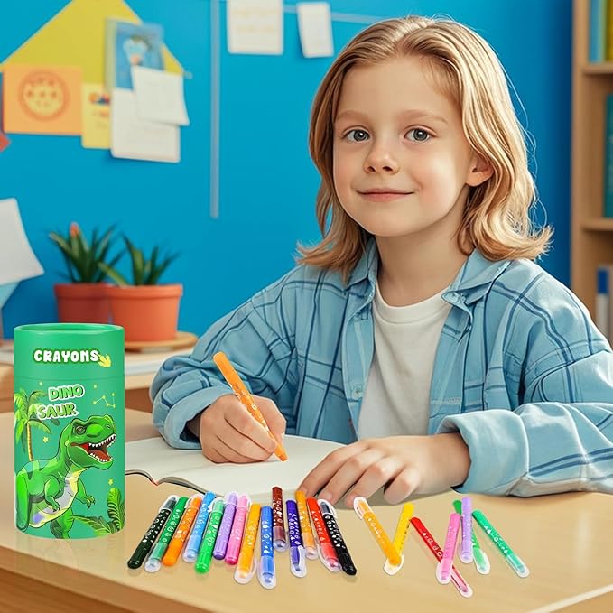 DreamCandy Twist Crayons for Toddlers,24 Colors Non Toxic Washable Crayons for Kids,Art Supplies Drawing Coloring Crayon Set,Gift for Boys and Girls,Back to School,Stocking Stuffers