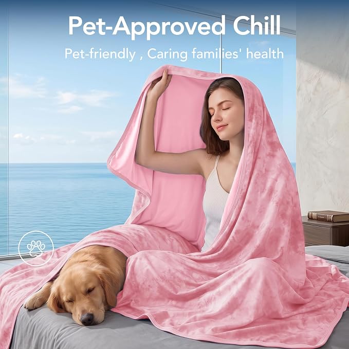 Cooling Blanket 80''x88'' for Hot Sleepers, Arc-Chill Q-Max>0.35 Double Sided Cold Blankets for Night Sweats, Cool Soft Lightweight Summer Blanket for Sofa Bed Couch, Gifts for Women Queen