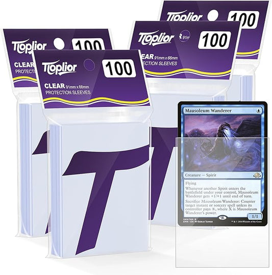 400 Counts Card Sleeves,Clear Penny Sleeves for Trading Cards,Baseball Card Sleeve,Soft Plastic Card Protectors Fit for MTG,TCG,Games,Sports Standard Cards