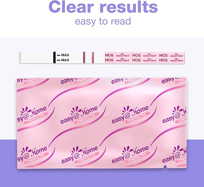 Easy@Home Ovulation Test Strips and Pregnancy Test Strips Combo Kit, Package May Vary (100LH+20HCG)