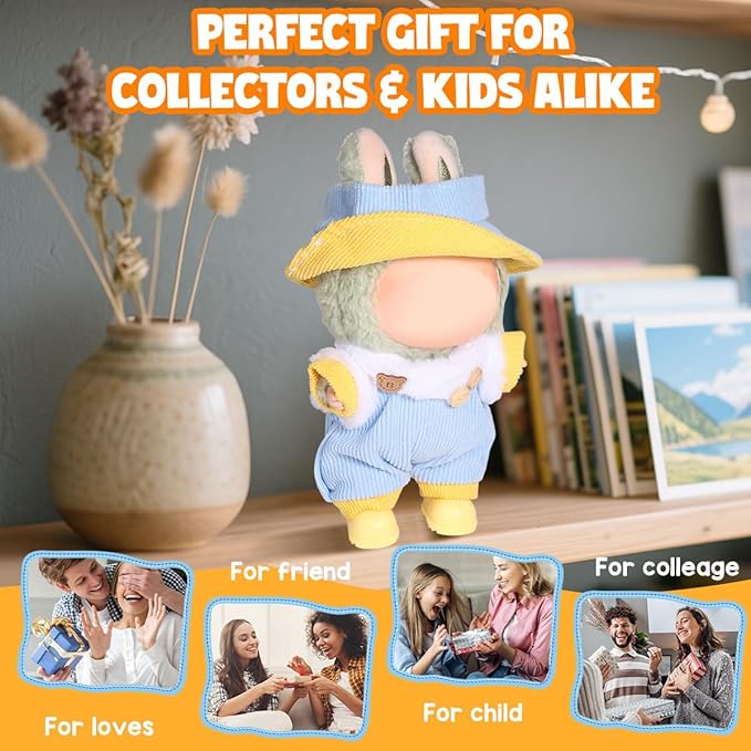 AICase for 17cm Doll Clothes/Outfit,Clothes Set for 17cm Bubu,3 Piece Set Hat Clothing for BUBU, Boys and Girls Stylish Adorable Accessories (C_Style)