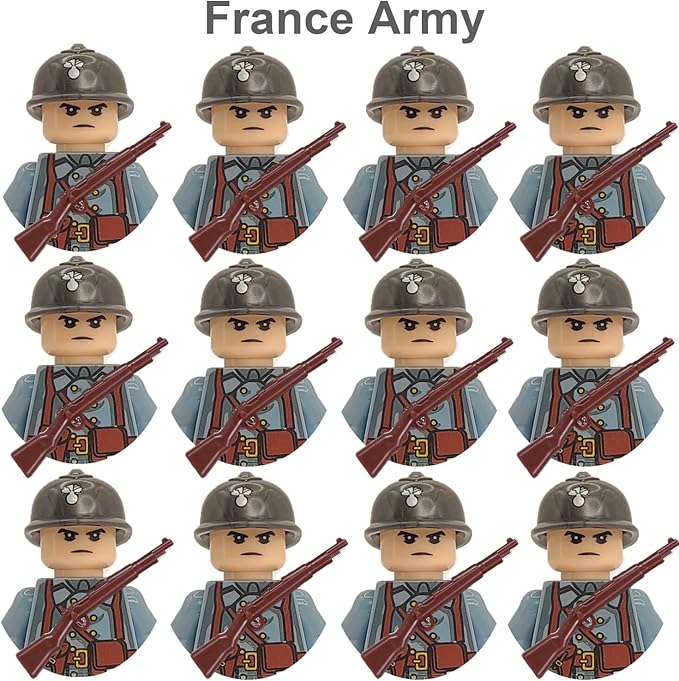 WW2 Military People Building Set Army Men Action Figures, World War 2 Soldier Figures American vs German Army Battle WW2 Playset / 100 pcs (Armey Men 2)